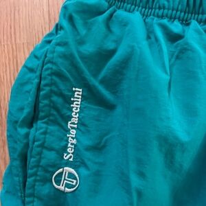 Sergio Tacchini Mens Nylon Track Pants Vintage Green 36